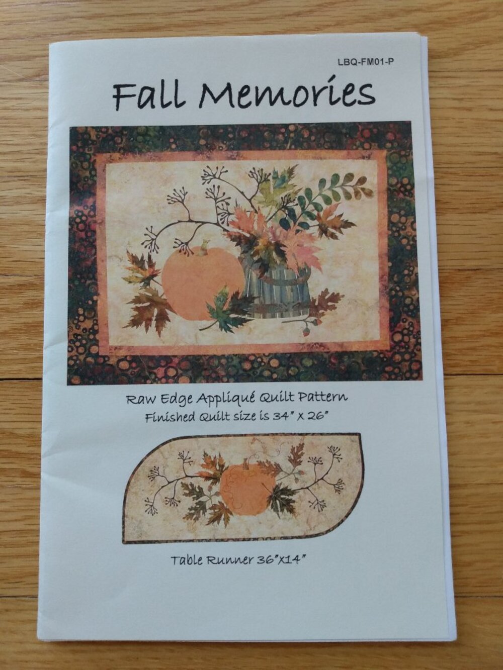 Vintage Pumpkin Autumn Leaves Quilting Sewing Pattern "Fall Memories"